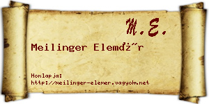 Meilinger Elemér névjegykártya