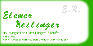 elemer meilinger business card